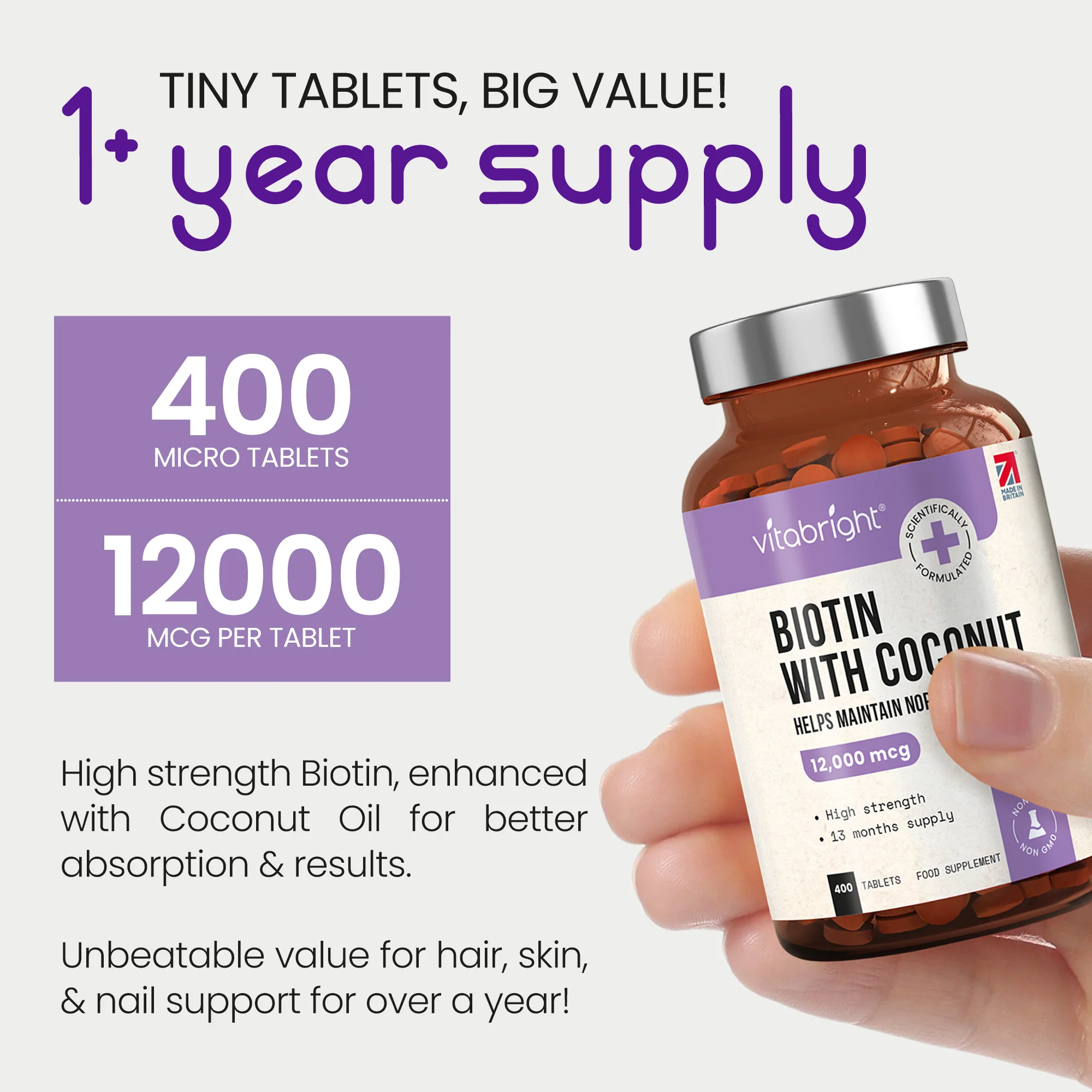 Biotin Tablets with Coconut - Image 9