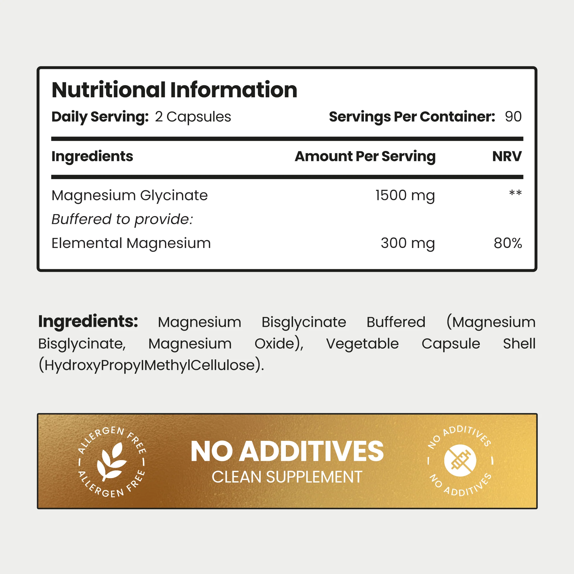 Magnesium Glycinate Tablets in Vegan Capsules - Image 3