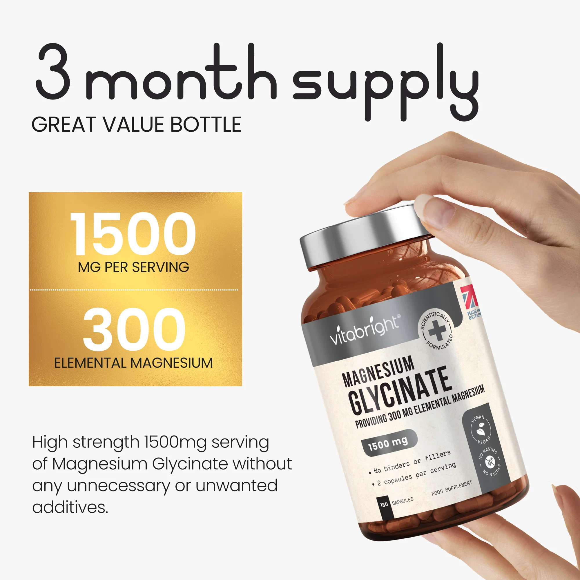 Magnesium Glycinate Tablets in Vegan Capsules - Image 7