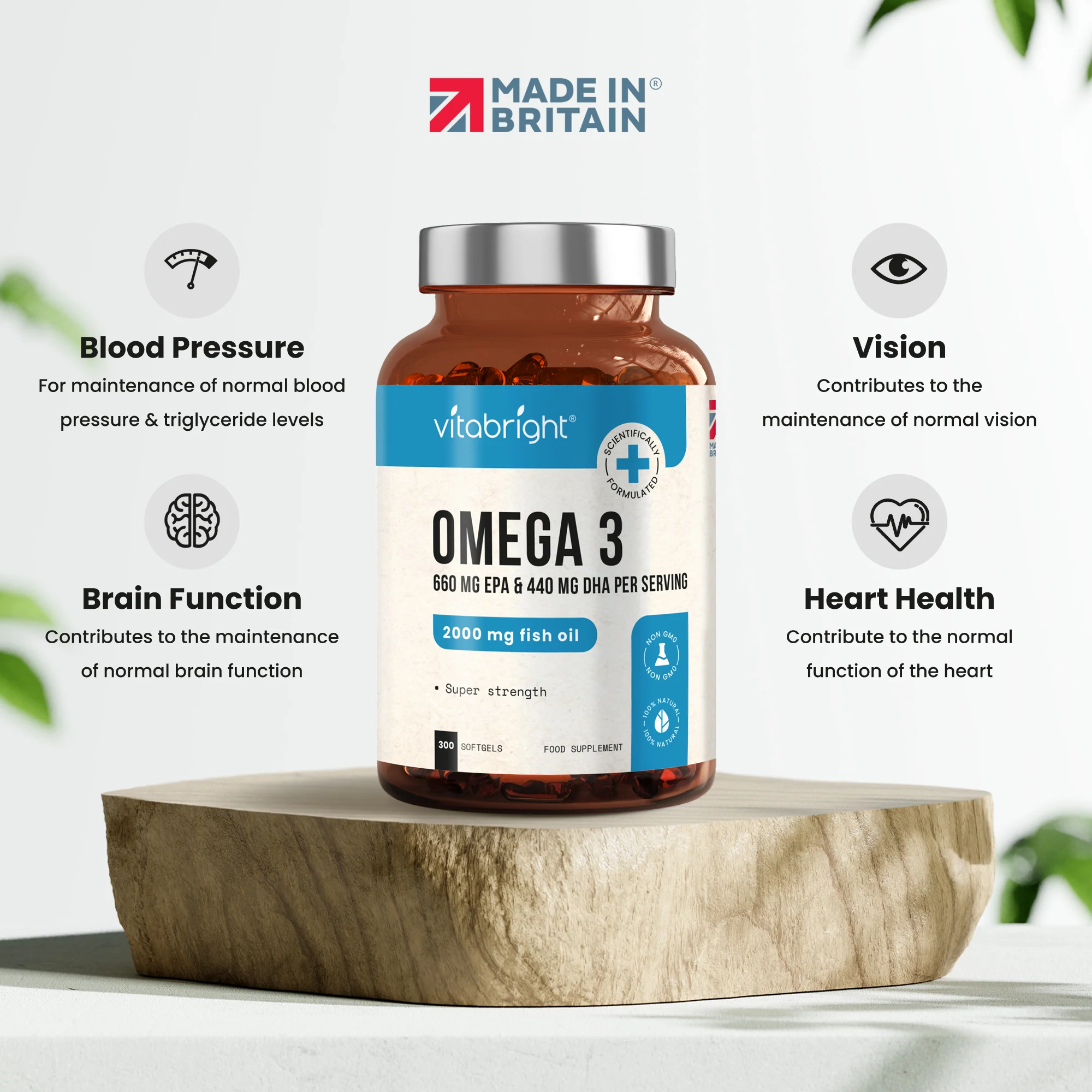 Omega 3 Fish Oil 2000mg - 300 Super Strength Soft Gels - 440mg DHA - Image 4