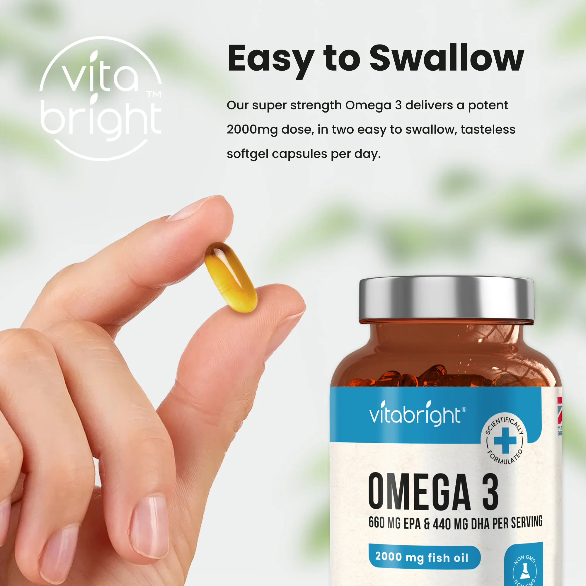 Omega 3 Fish Oil 2000mg - 300 Super Strength Soft Gels - 440mg DHA - Image 5