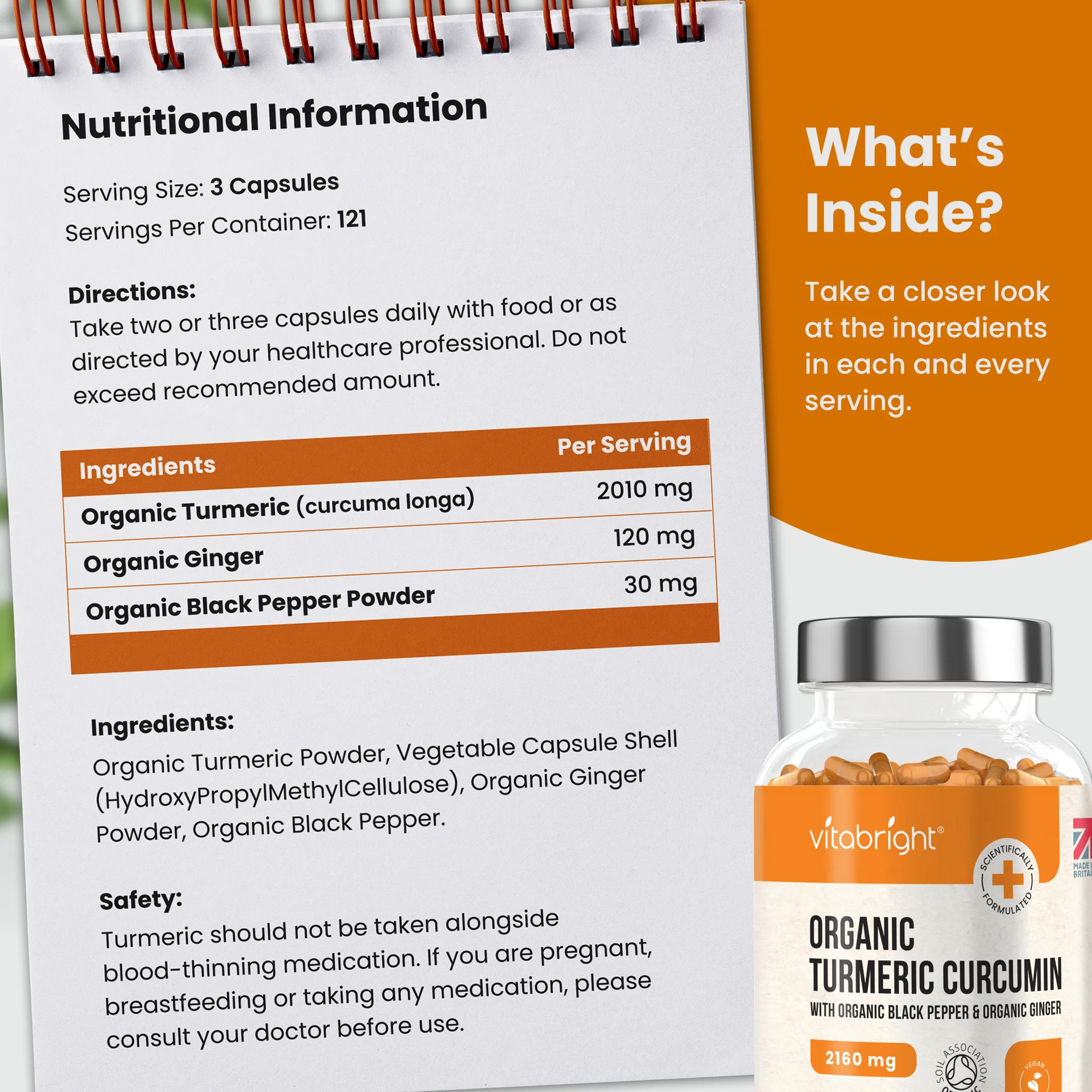 Turmeric Capsules with Black Pepper & Ginger - Image 3