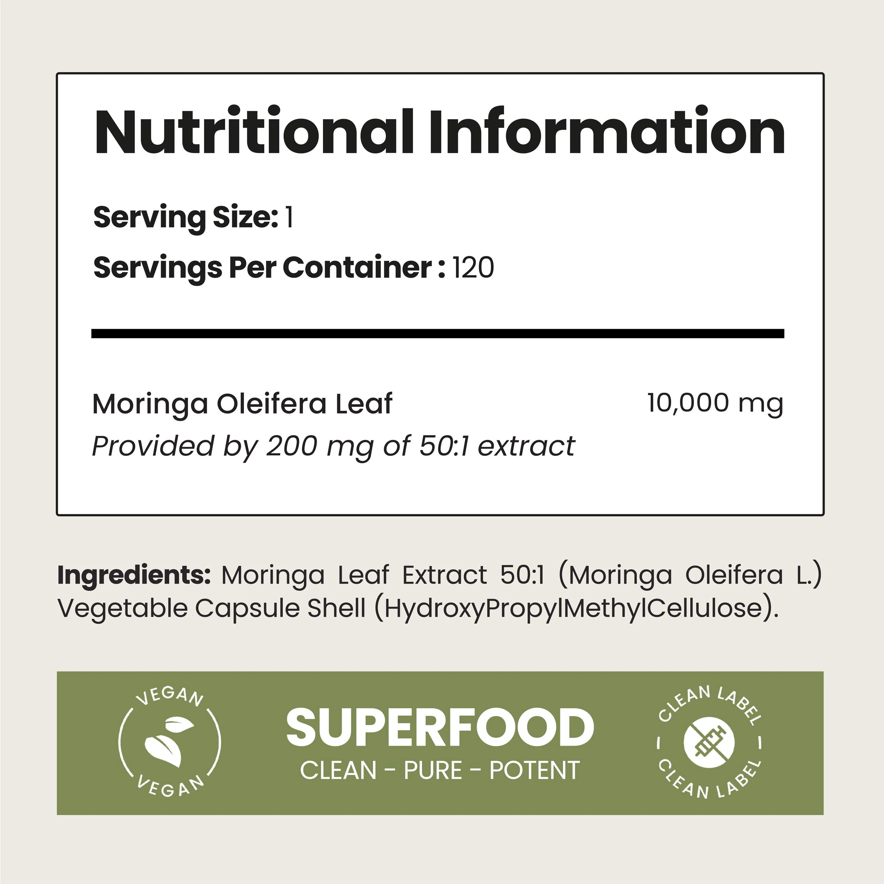 Moringa Capsules - High Dose 10,000mg Concentrated Extract - Image 10