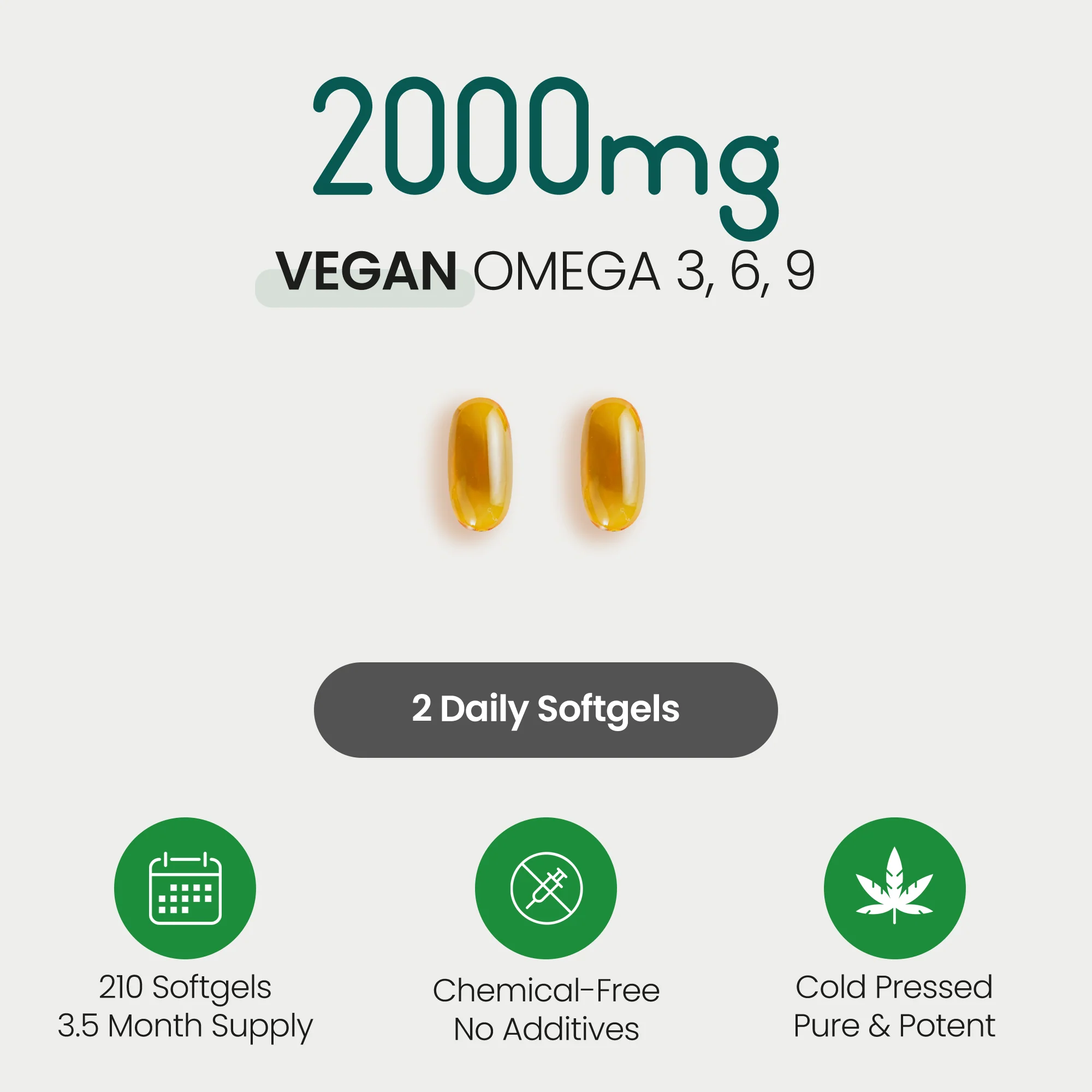 Vegan Omega 3 6 9 Capsules - Hemp Seed Oil - Image 3